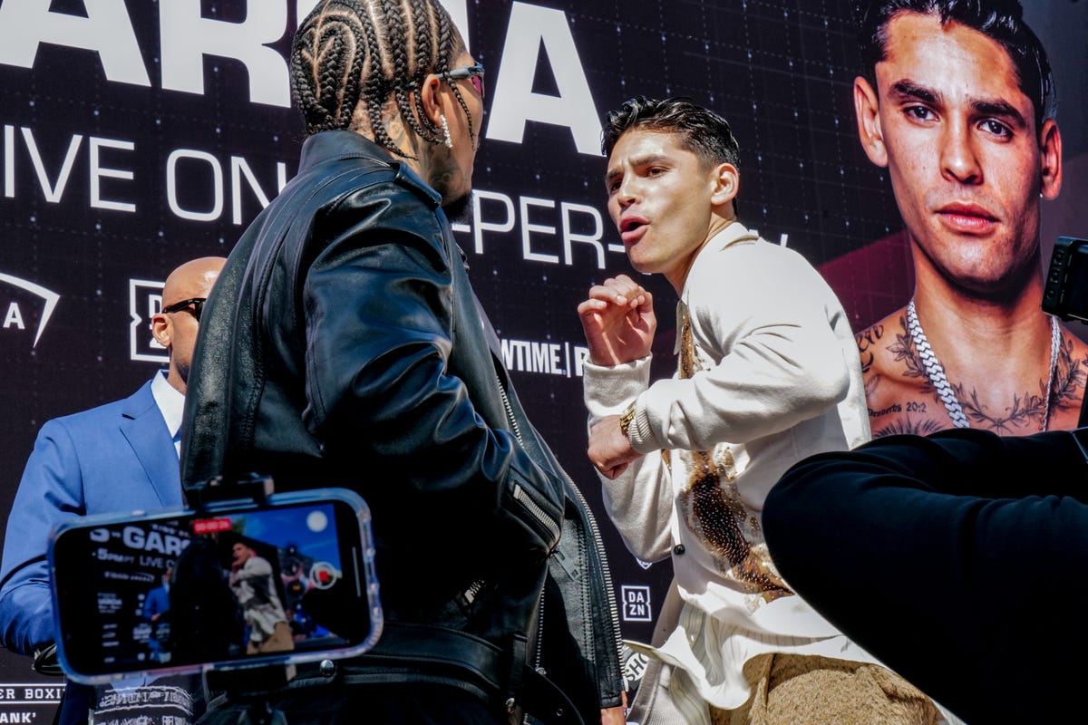 Ryan Garcia and Gervonta Davis face off at press conference before big fight