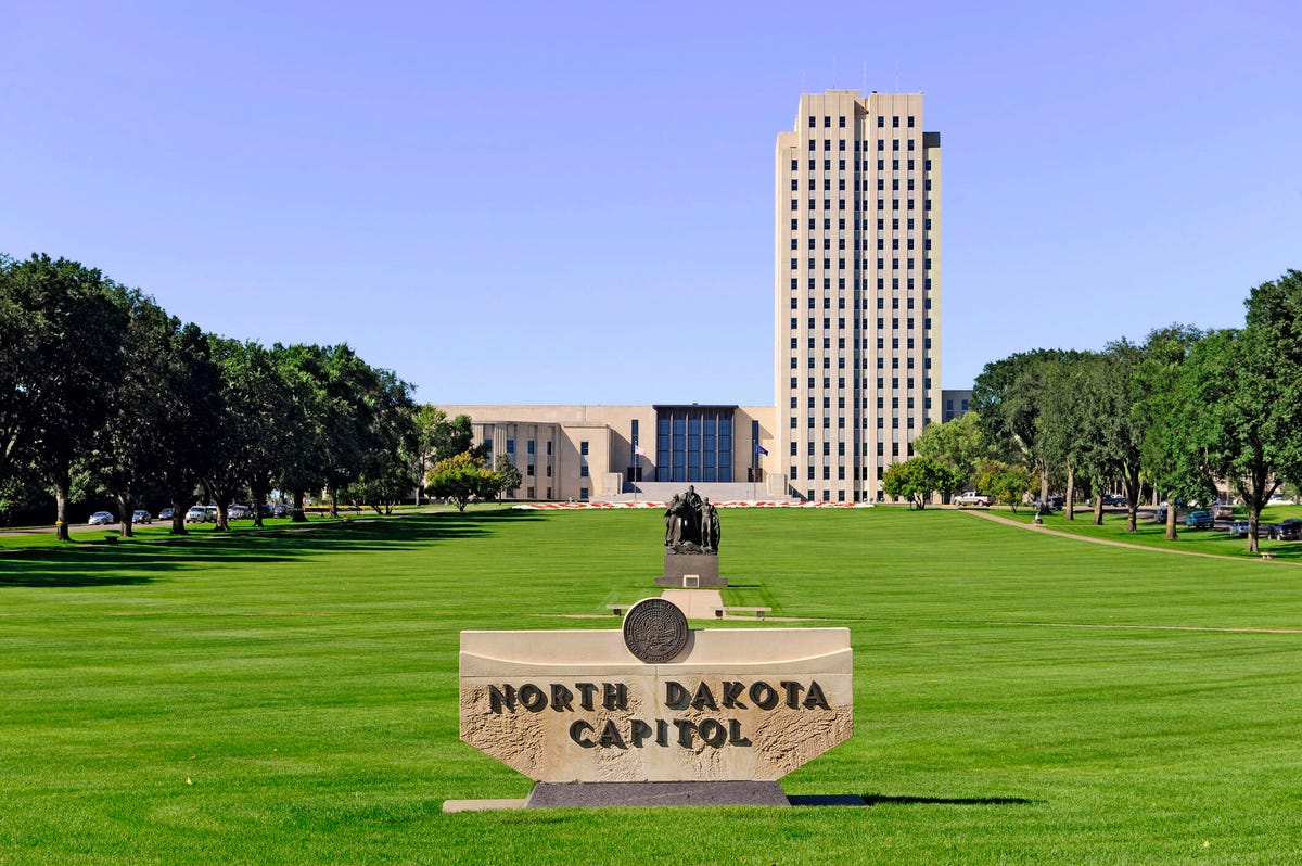North Dakota State Capitol building in Bismarck.
