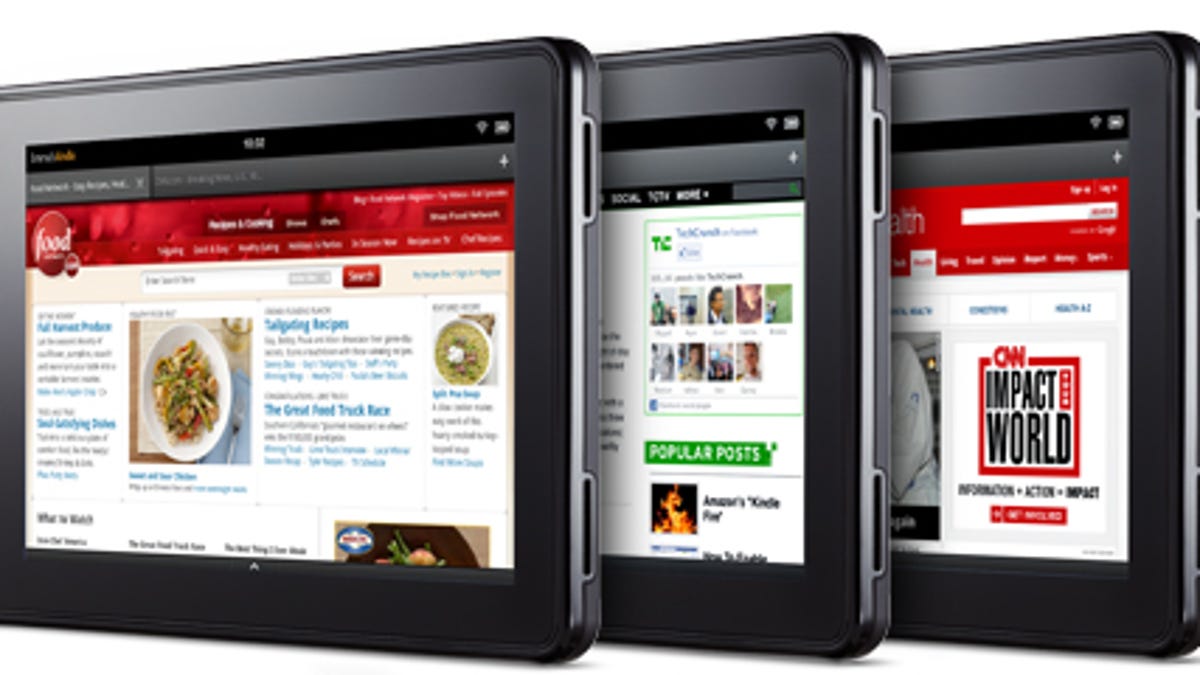 Amazon's new Silk browser running on its upcoming Kindle Fire tablet.