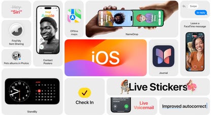 Screen of different iOS 17 updates
