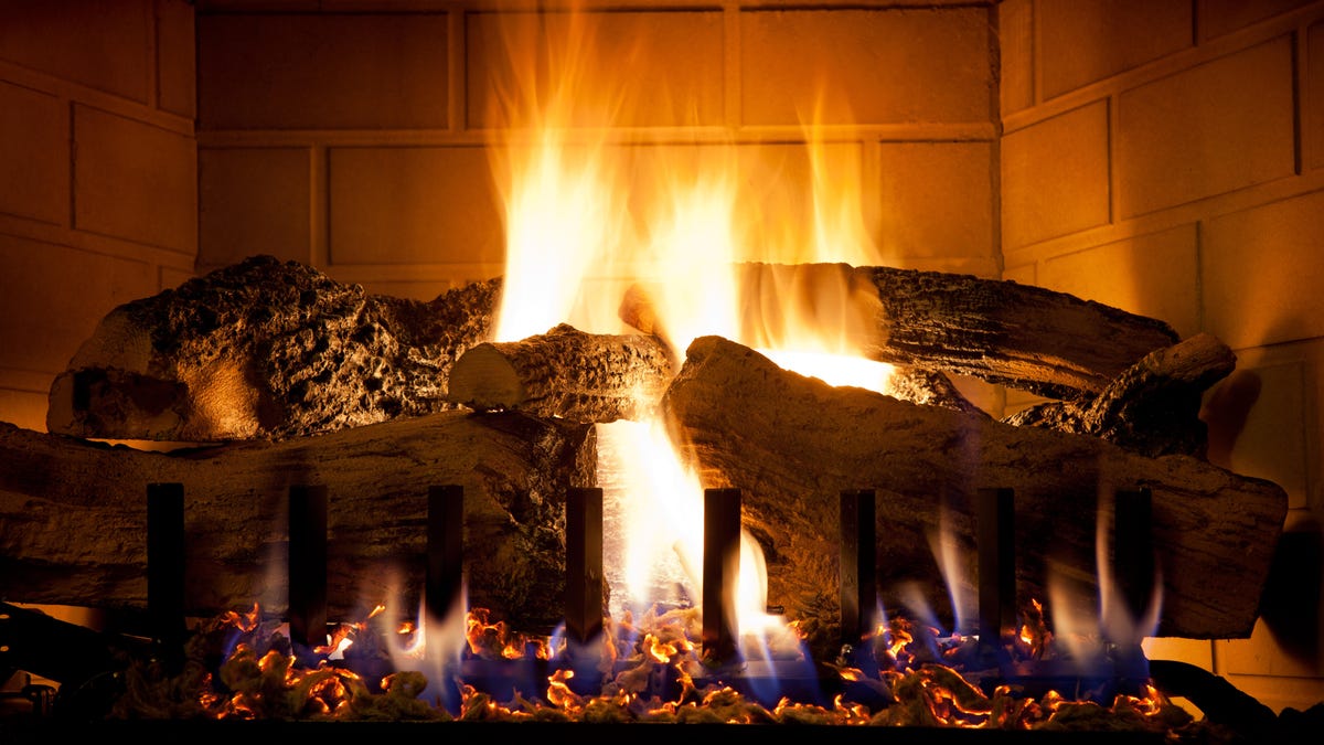 a gas fireplace