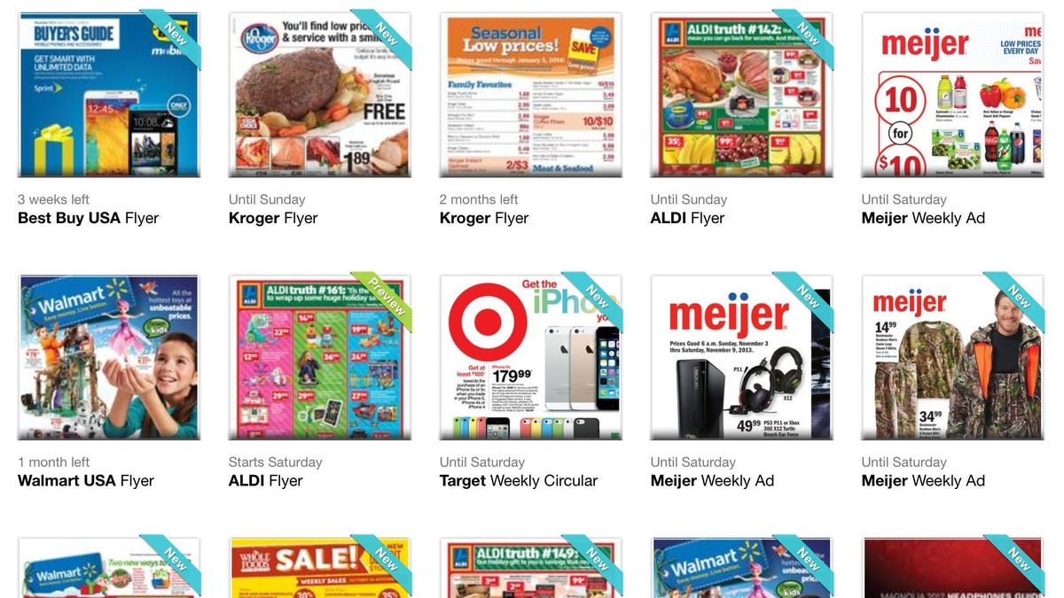 Flipp for iOS aggregates weekly circulars for most local chains.