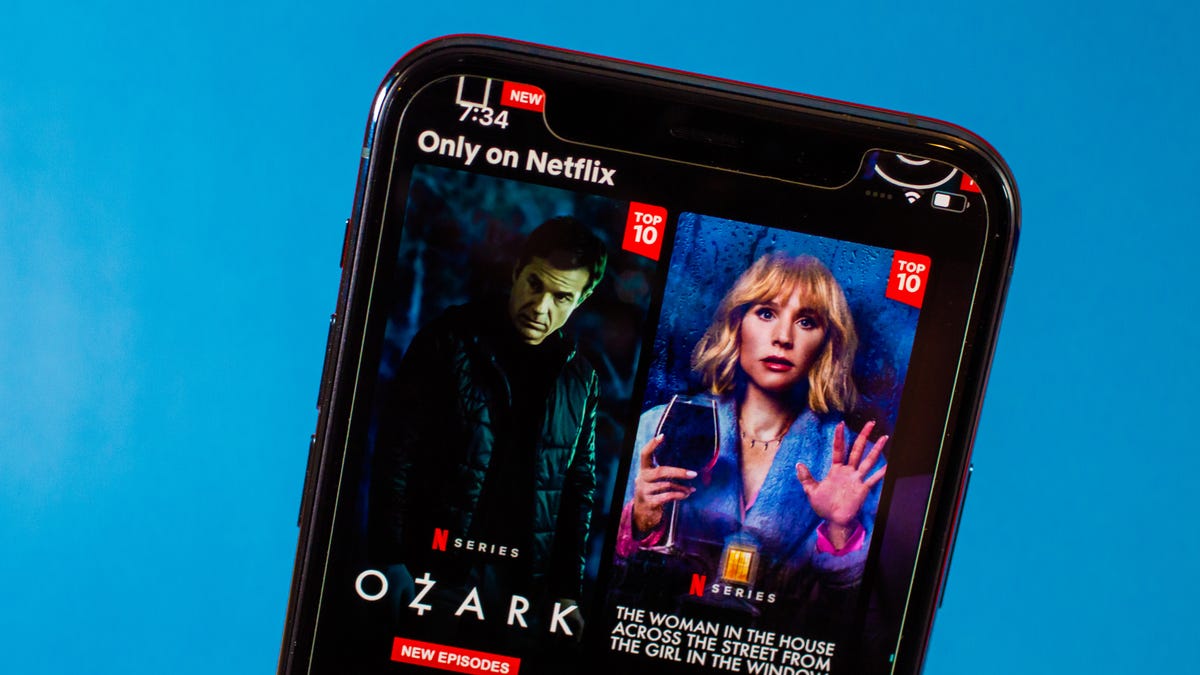 Netflix streaming service shown on a phone
