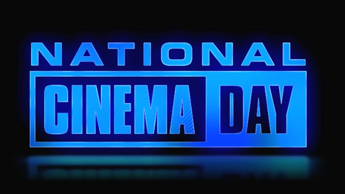 "National Cinema Day" written in blue font against a black background.