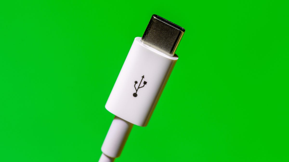 A USB-C cable connector
