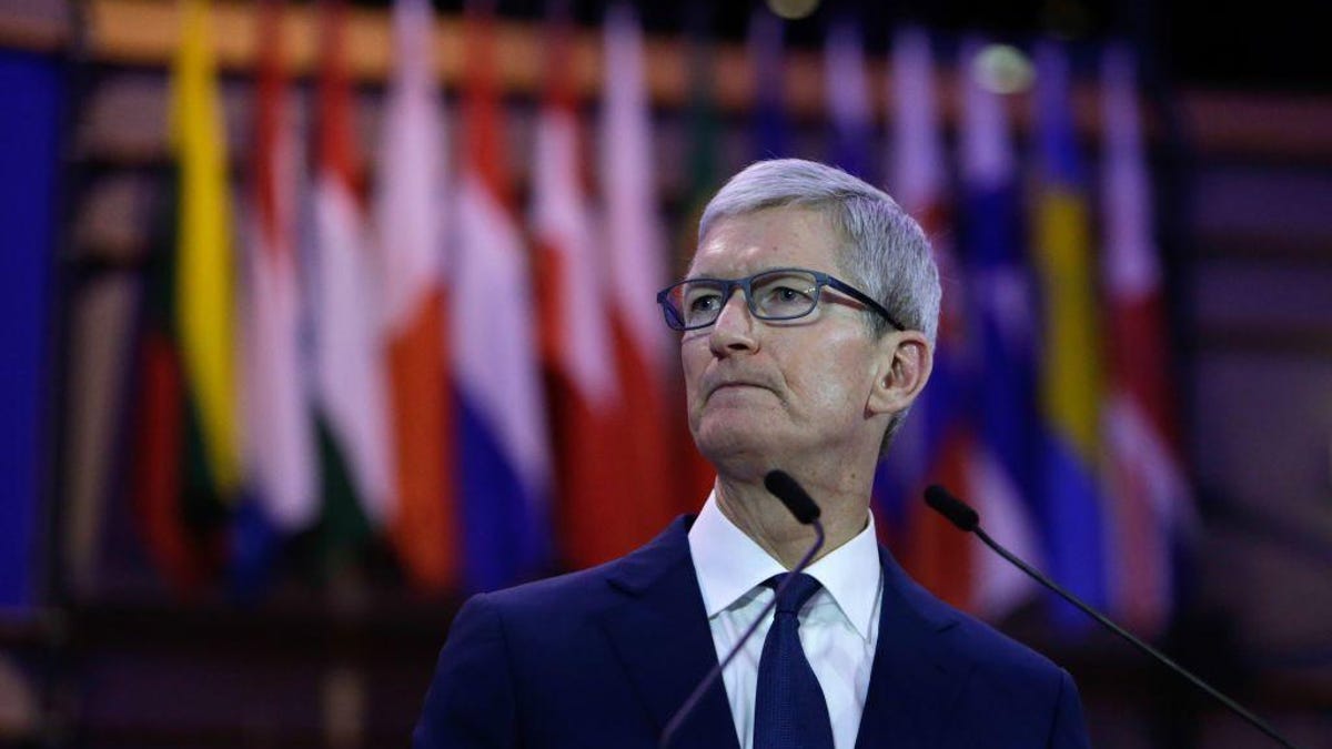 Tim Cook, CEO of Apple, at the European Parliament