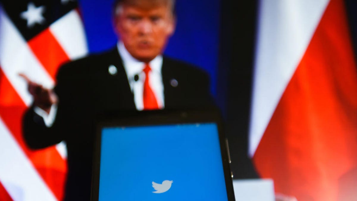 Donald Trump and the Twitter logo