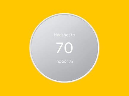 Google Nest Thermostat showing heat set to 70 degrees