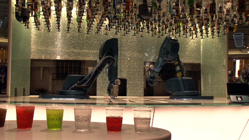 Robot bartenders shake it up on cruise ship