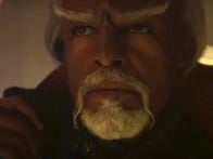<p>Star Trek's Klingon officer Worf with grey hair</p>