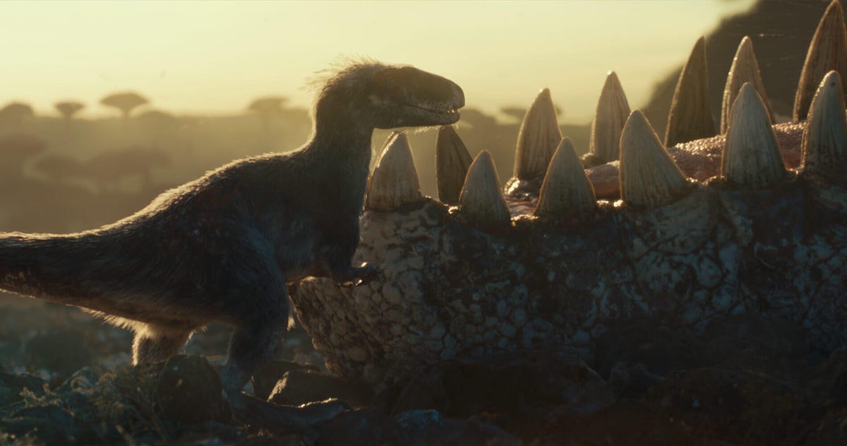 Dinosaurs bask in the sun in Jurassic World Dominion