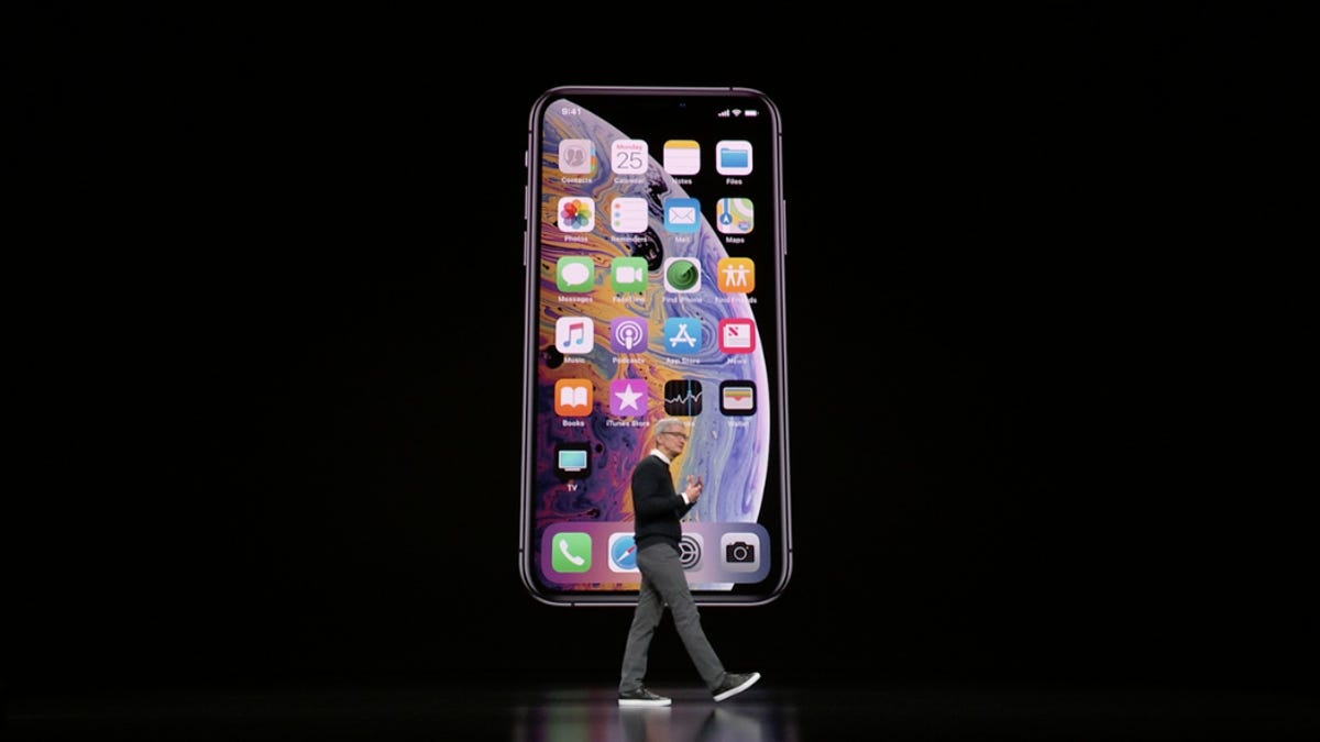 Apple CEO Tim Cook on stage at Apple's March 25 event.