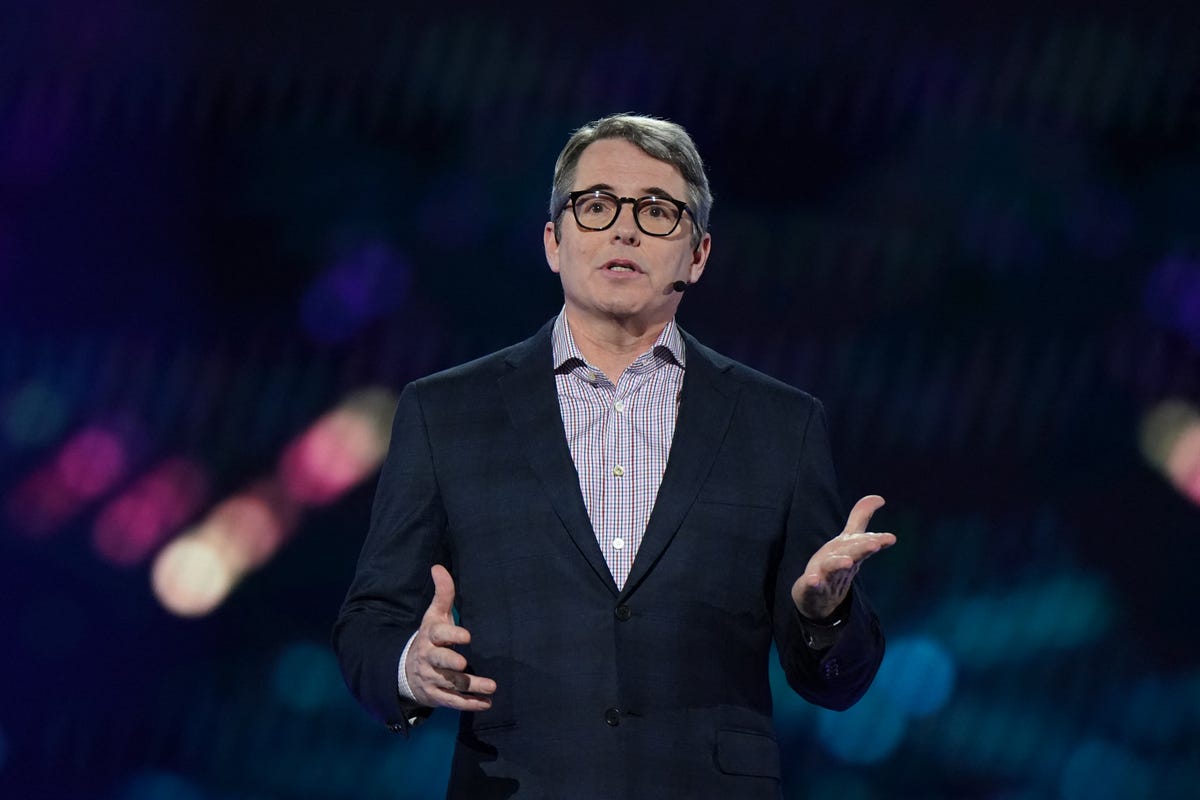 Matthew Broderick on stage speaking at RSA Conference 2024