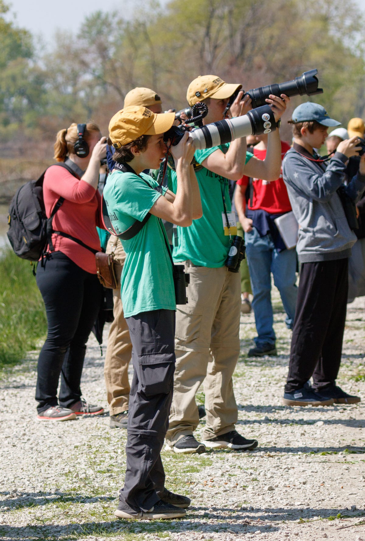 Lots of US birders are retireees, but there are plenty of younger ones, too. This teenager at the Biggest Week in American Birding event had better camera equipment than most adults and knew his bird IDs.