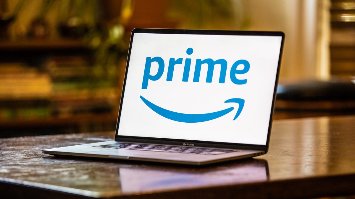 Amazon Prime logo on a laptop
