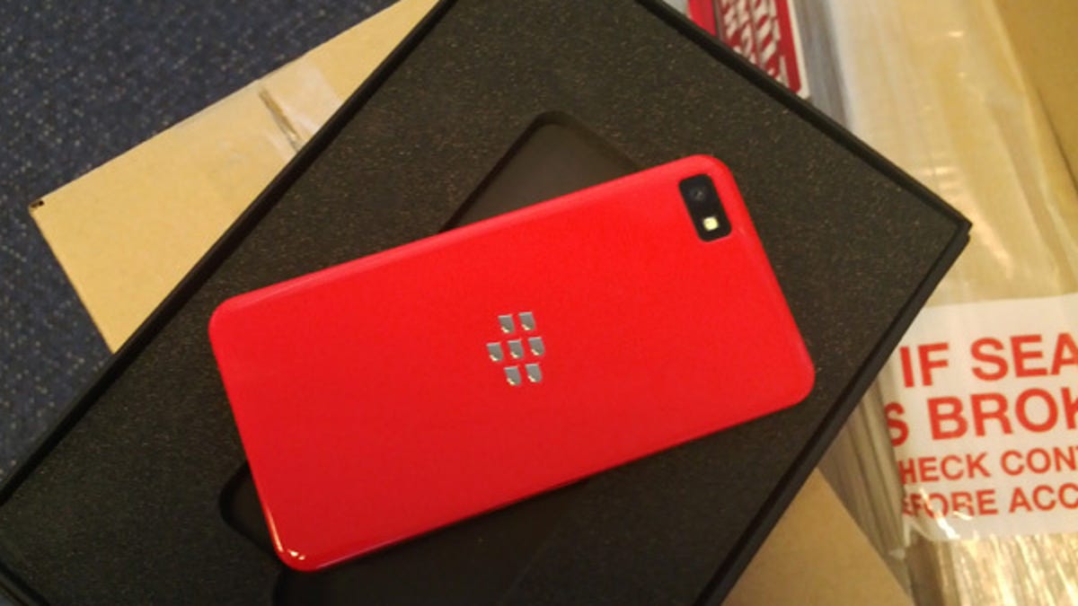 A look at the BlackBerry Z10 limited edition in red.