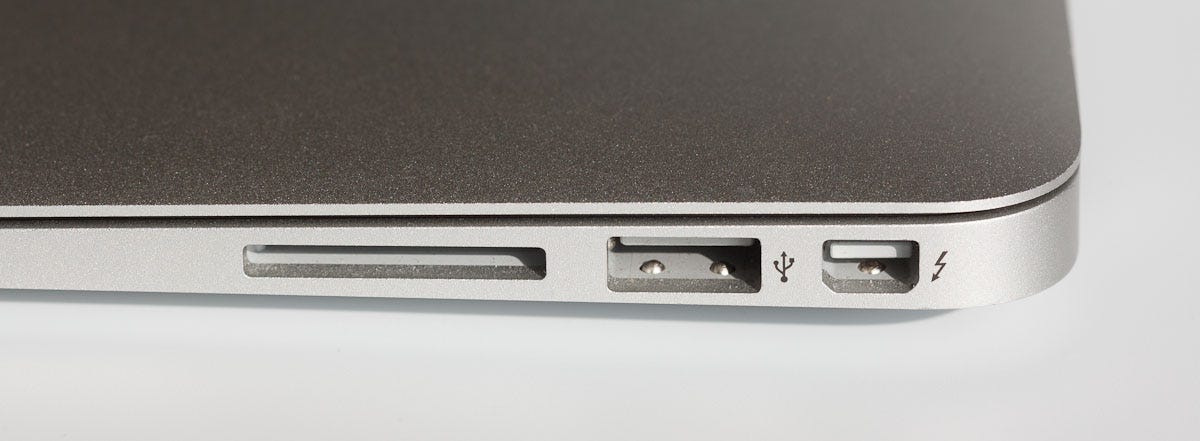 Thunderbolt first arrived on Apple's 2011 MacBooks, iMacs, and Mac Minis. In 2012, Apple added a second port to its top-end 15-inch MacBook Pro models.