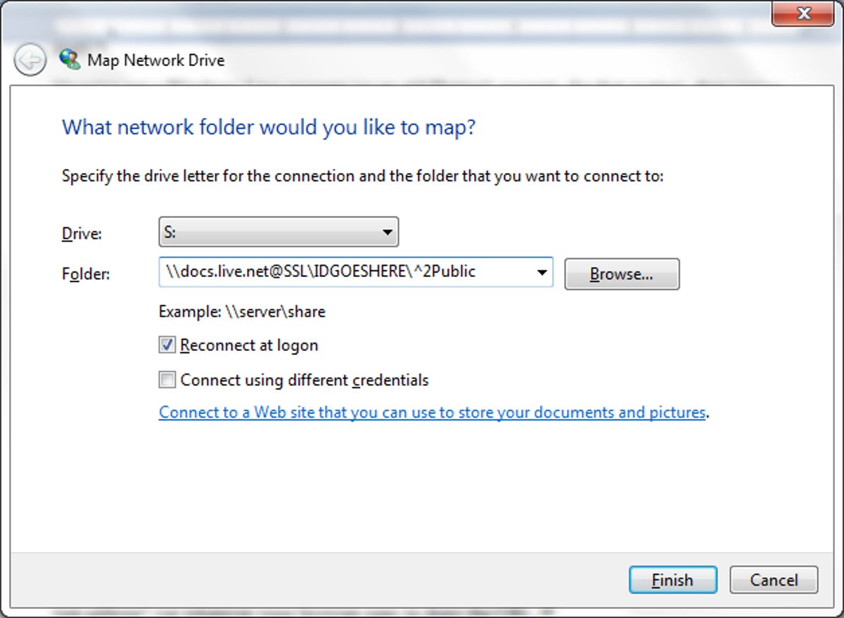 Step 4: Start mapping network drive.