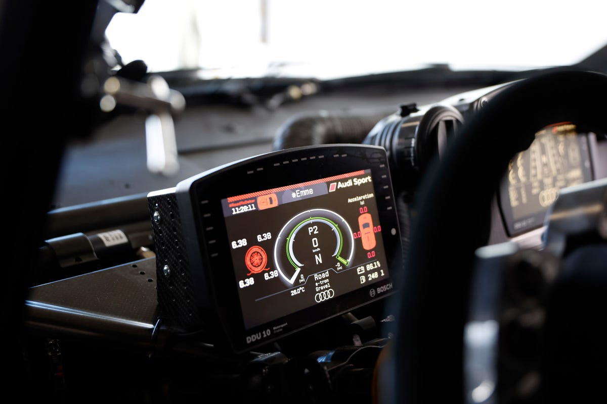 Audi RS Q E-Tron race car interior in Sardinia