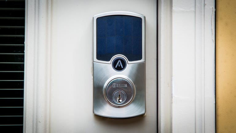 Smart Lock Includes Solar Panel, Two Sided Bookcase Door Lock
