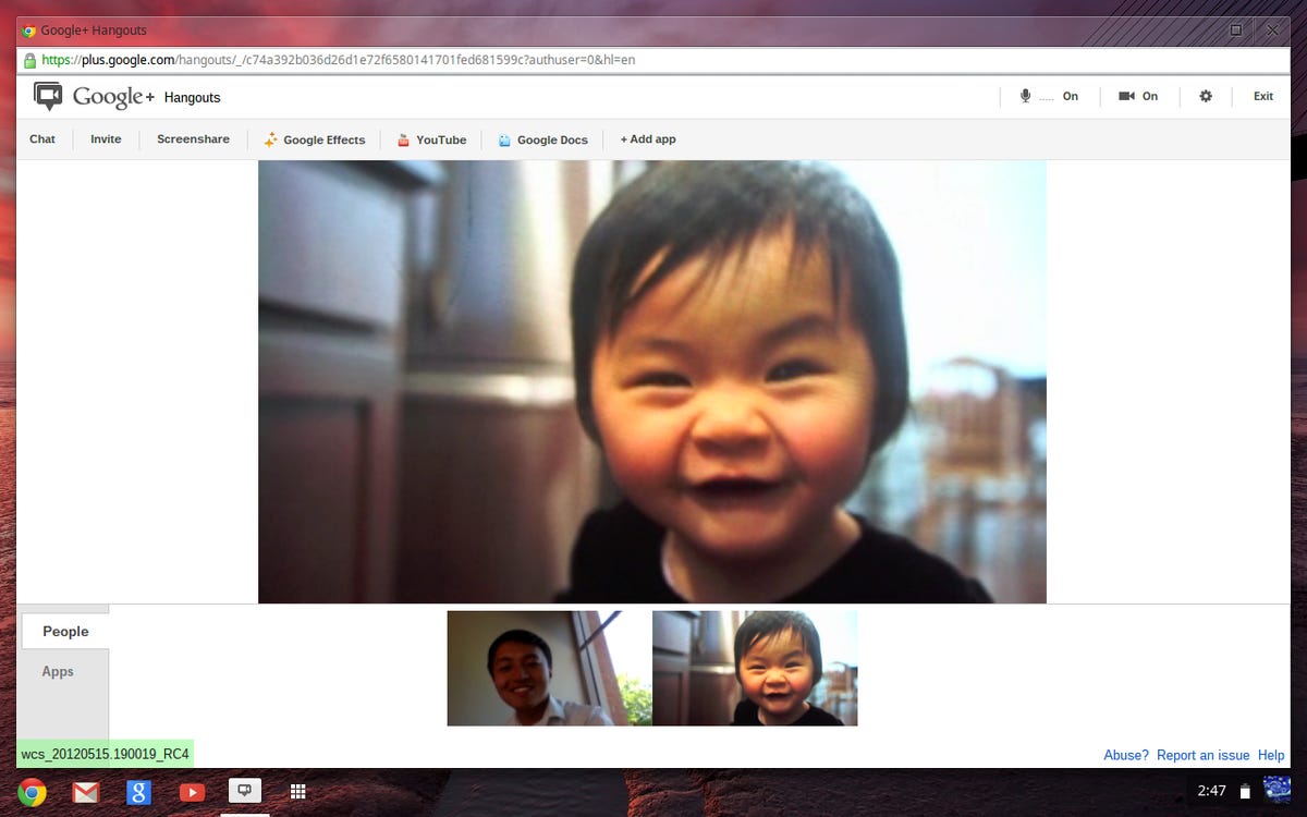 Google Plus hangouts now come as a default app in Chrome OS so you have video conferencing pre-enabled. The company doesn't always have good integration between services, so this is a welcome improvement.
