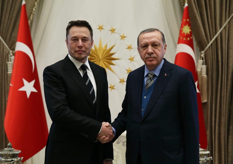 Elon Musk and Recep Tayyip Erdogan