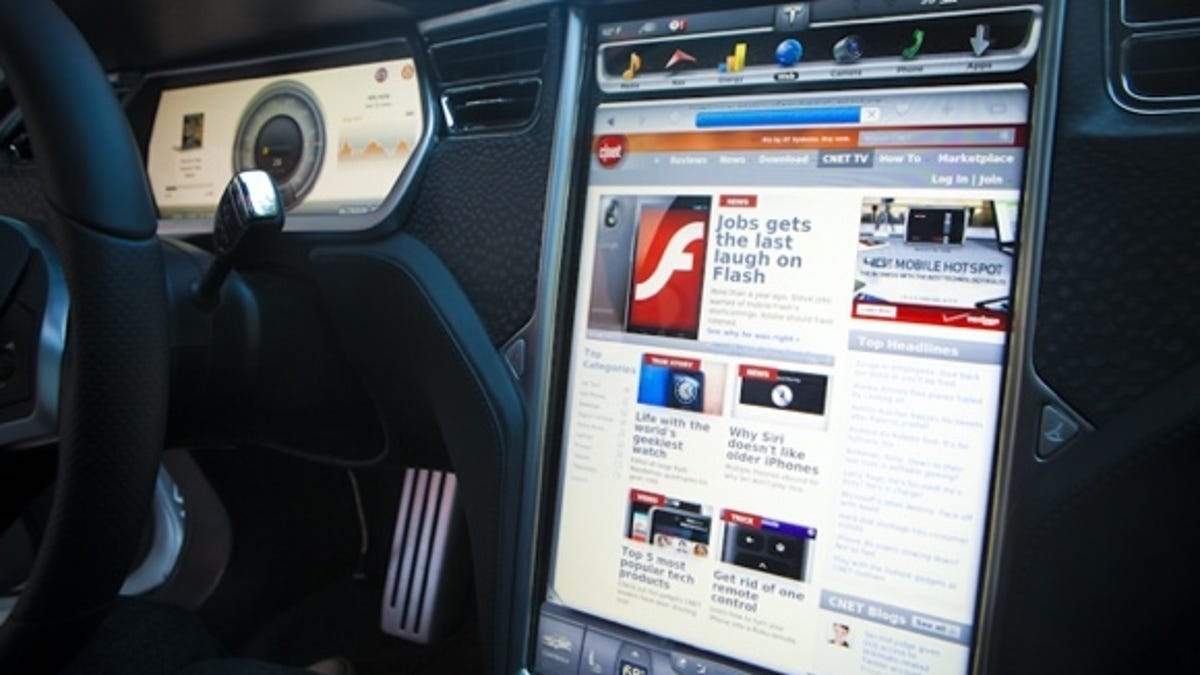 The Tesla S's touch-screen interface.