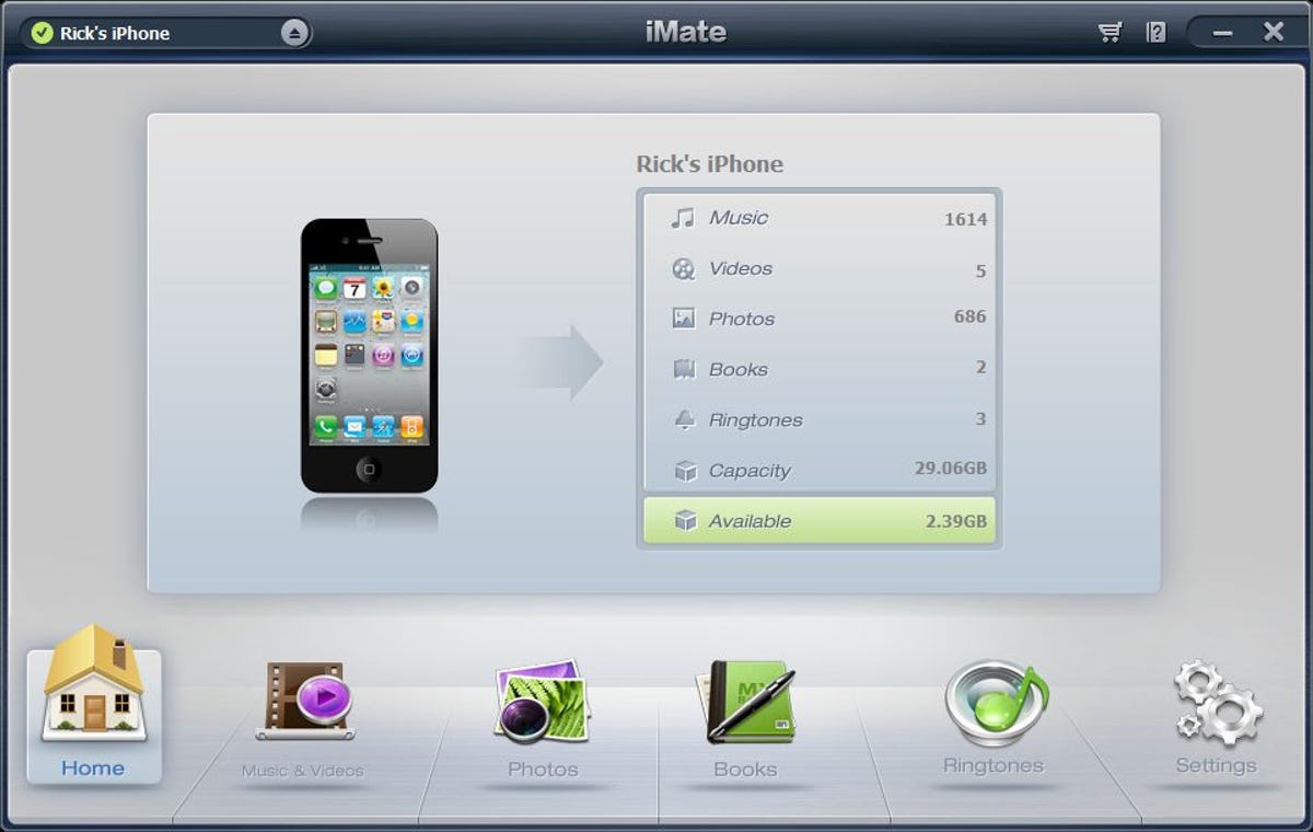 iMate puts a variety of iDevice media-management tools under one attractive roof.