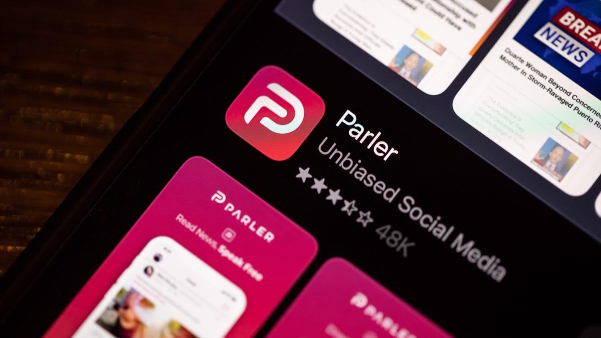 The Parler social media app on Apple's App Store