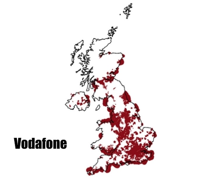 Vodafone UK 3G coverage