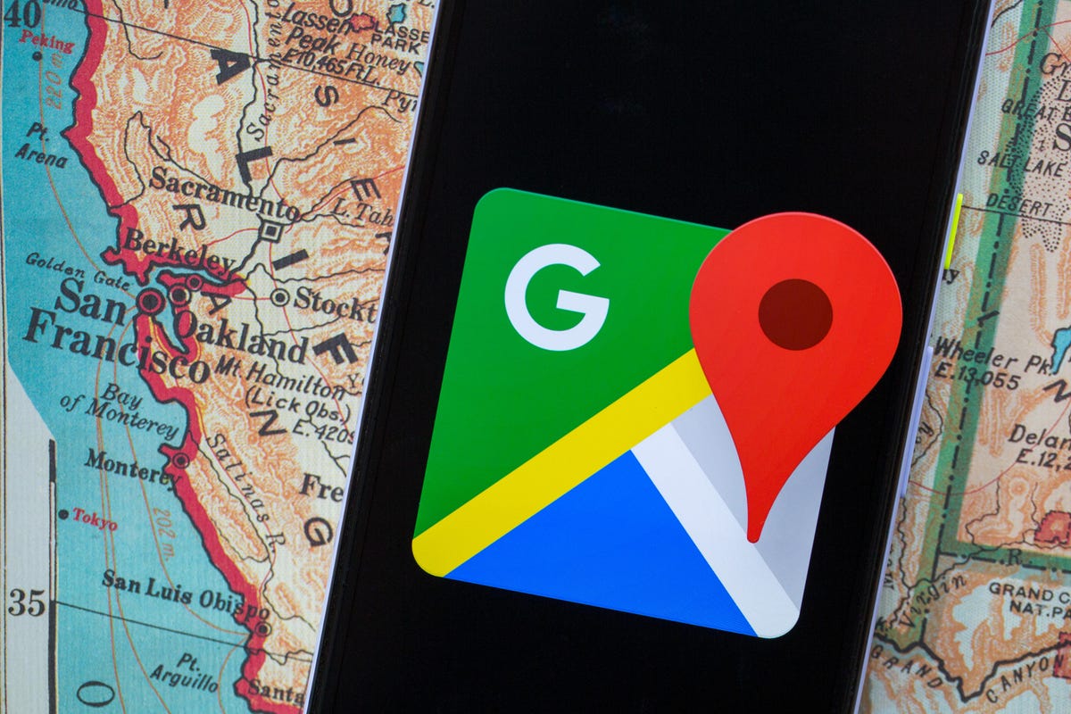 Google Maps logo on a phone