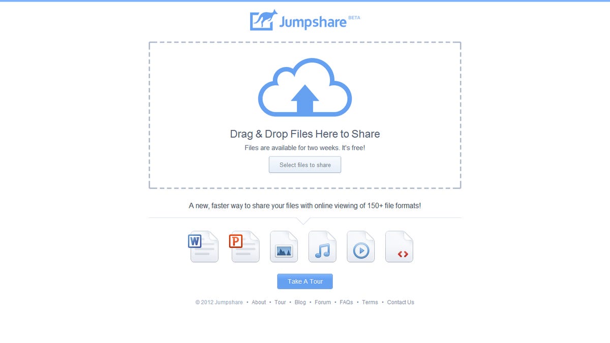 Drag and drop files to share with JumpShare.