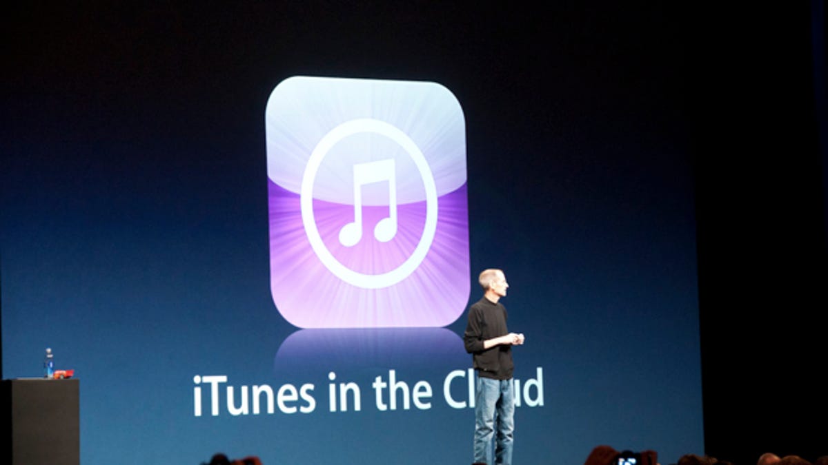 Late Apple co-founder Steve Jobs announces iTunes in the Cloud at WWDC 2011.
