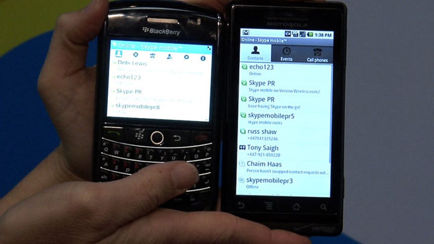 Skype Mobile for BlackBerry and Android