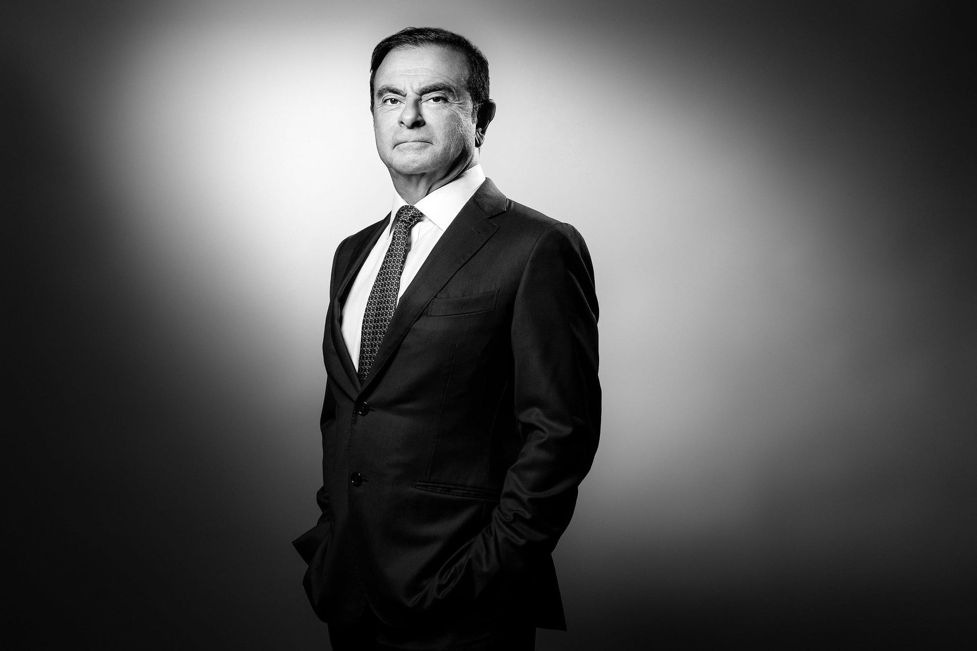 FRANCE-PORTRAIT-GHOSN-RENAULT-BLACK AND WHITE