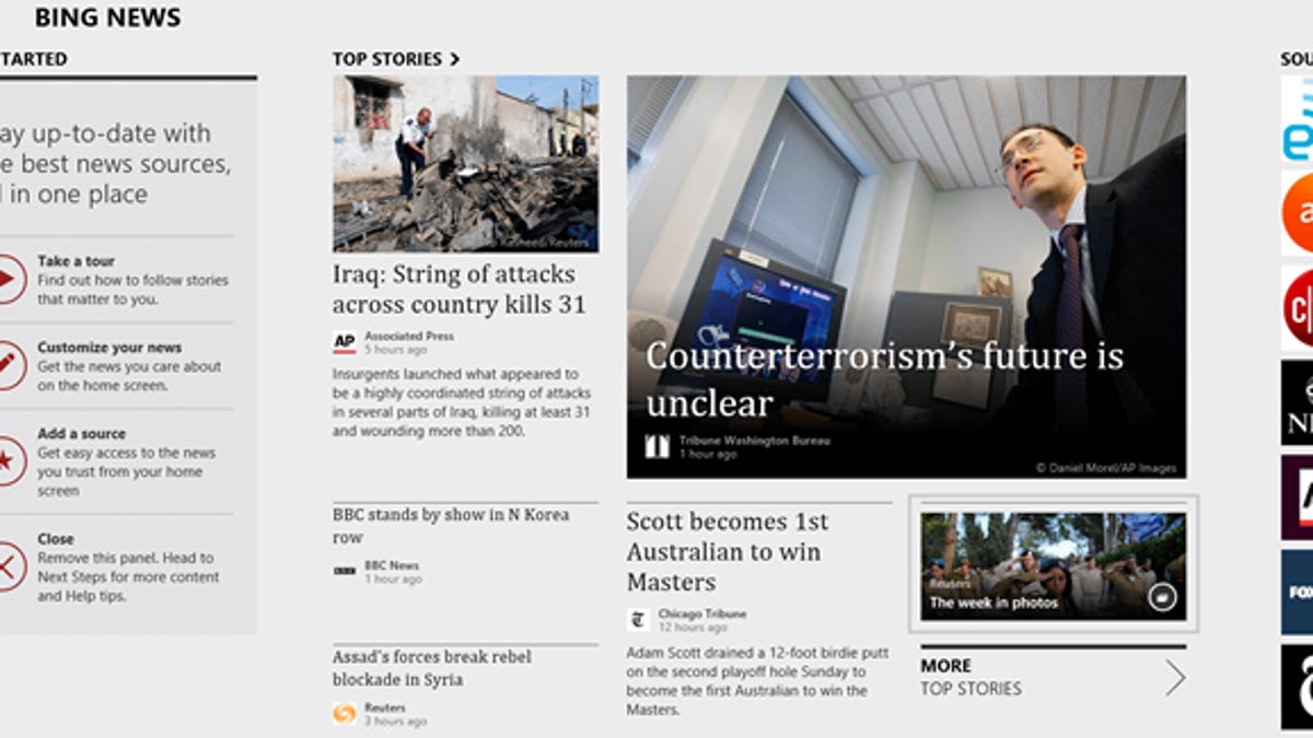 The updated News app for Windows 8 and RT.