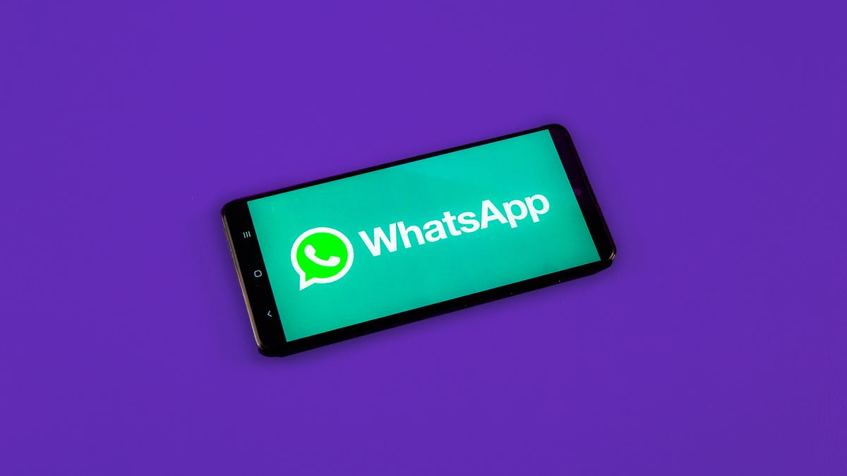 WhatsApp logo on a phone