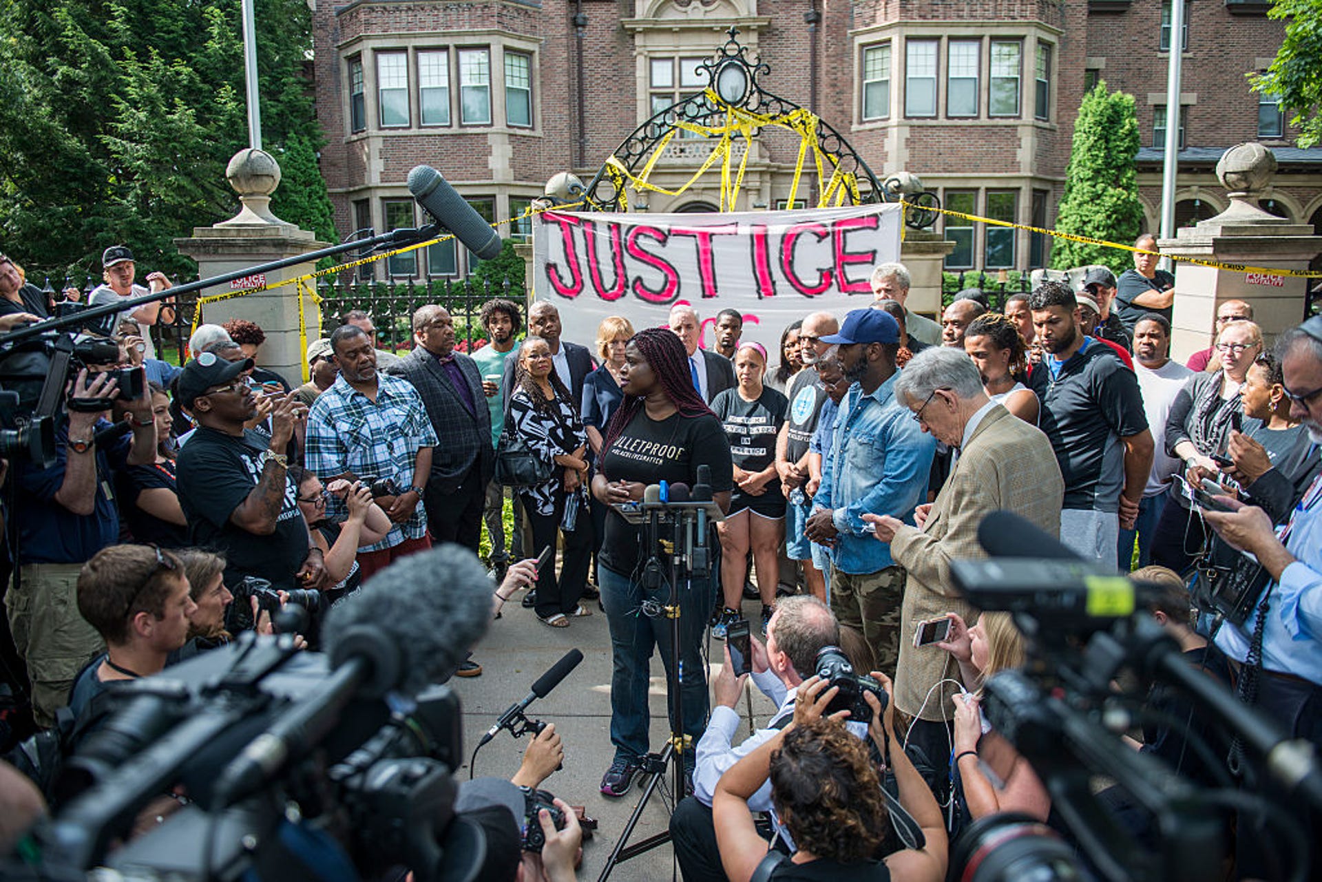 Protesters outside the governor's mansion in St. Paul, Minnesota, following the shooting death of Philando Castile.