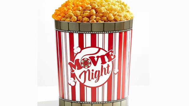 movie night popcorn tin