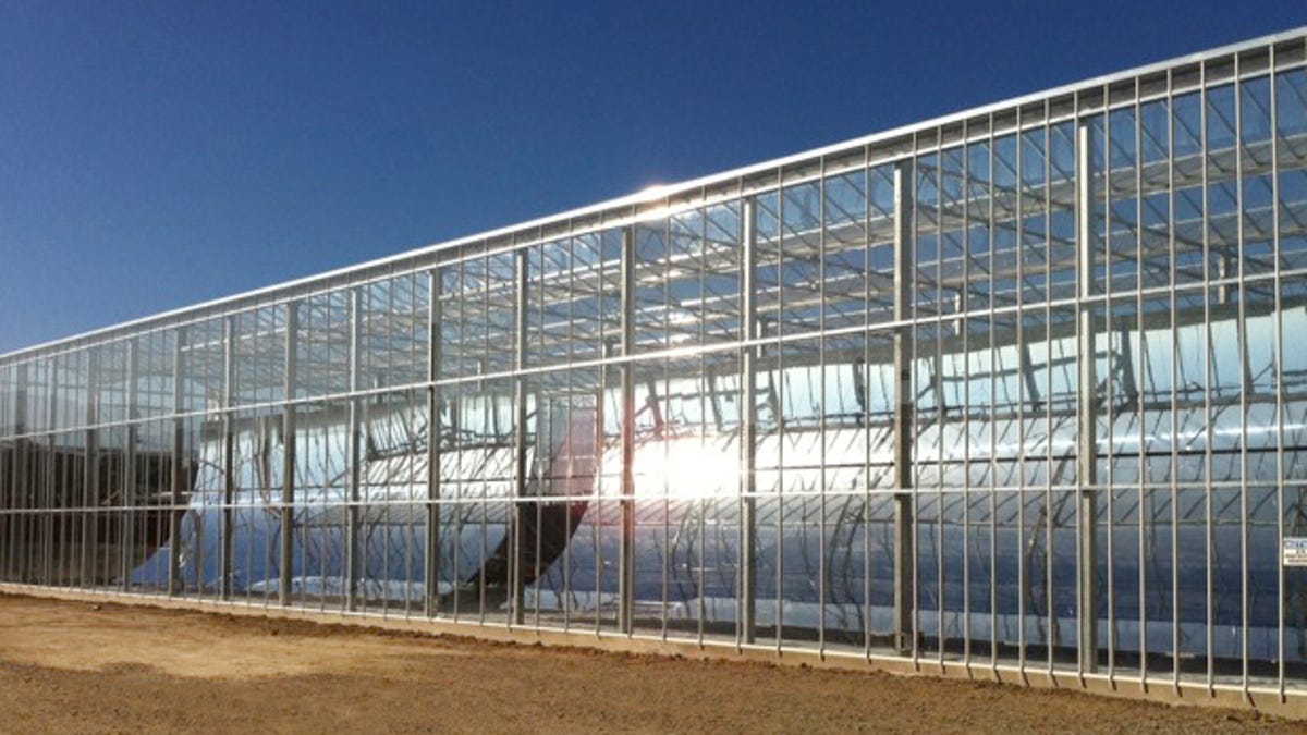GlassPoint Solar&apos;s glass buildings are about 20 feet high and have mirrors inside which makes steam.