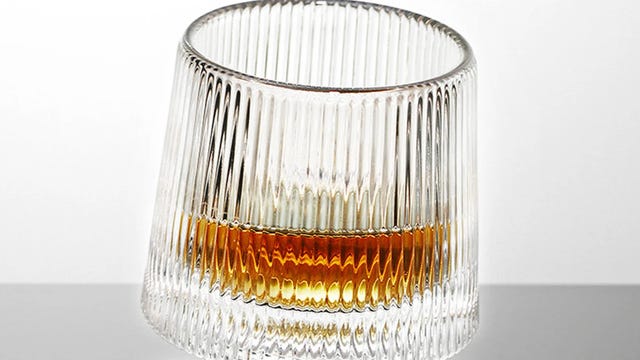 ribbed whisky glass