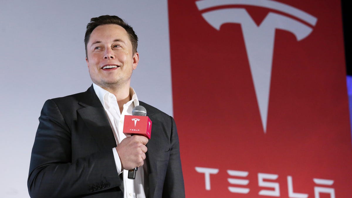 Tesla's Elon Musk speaks at press conference
