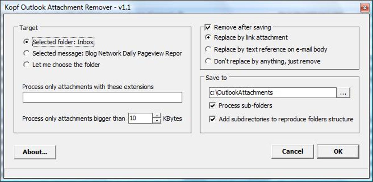Kopf Outlook Attachment Remover