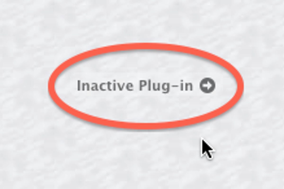 Inactive Plug-In warning