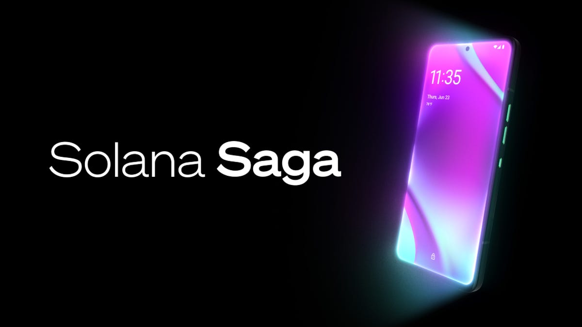 A render of the Solana Saga.