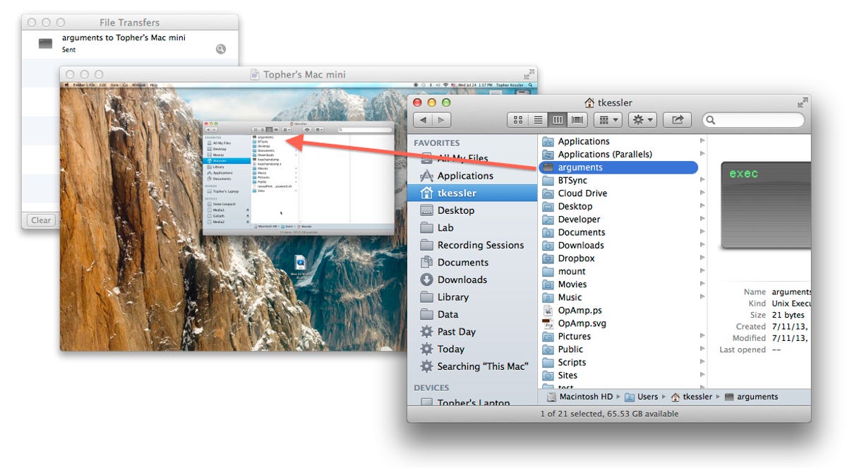 Screen-sharing file transfers in OS X
