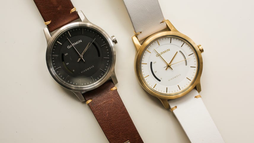 The Garmin Vivomove is a fitness tracker inside of a stylish analog watch
