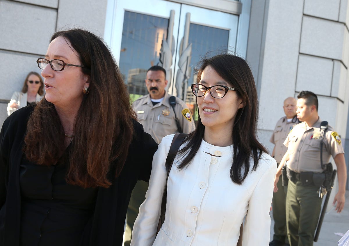 Ellen Pao, right, with attorney Therese Lawless after the verdict was delivered. In a series of post-trial tweets Pao said, 