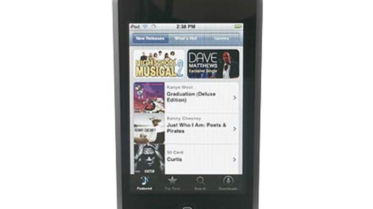 Photo of iPod Touch using iTunes Wi-Fi music store.