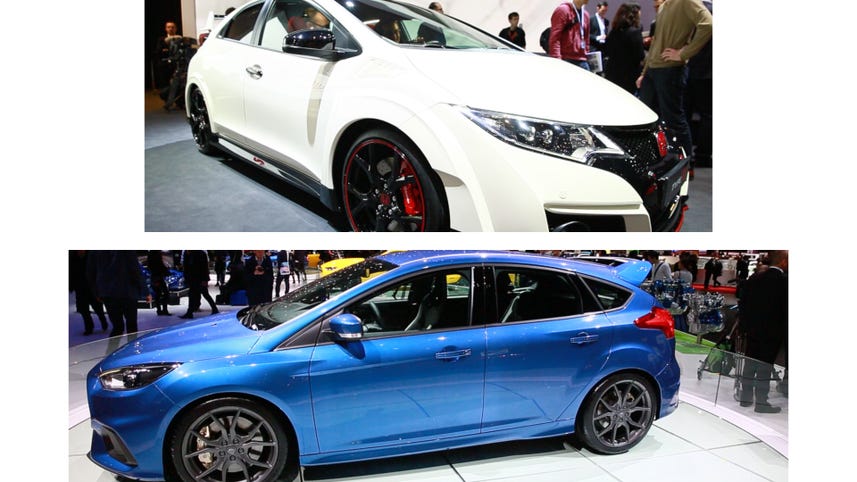 Hot hatch shootout: Honda Civic Type R vs. Ford Focus RS in Geneva